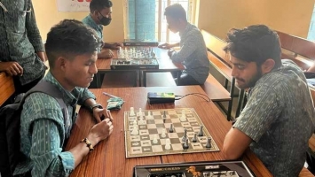Chess tournament is organised by BOYS' COMMON ROOM by Mr Roshan Kullu,Lecturer in English ,today,16.02.2023.